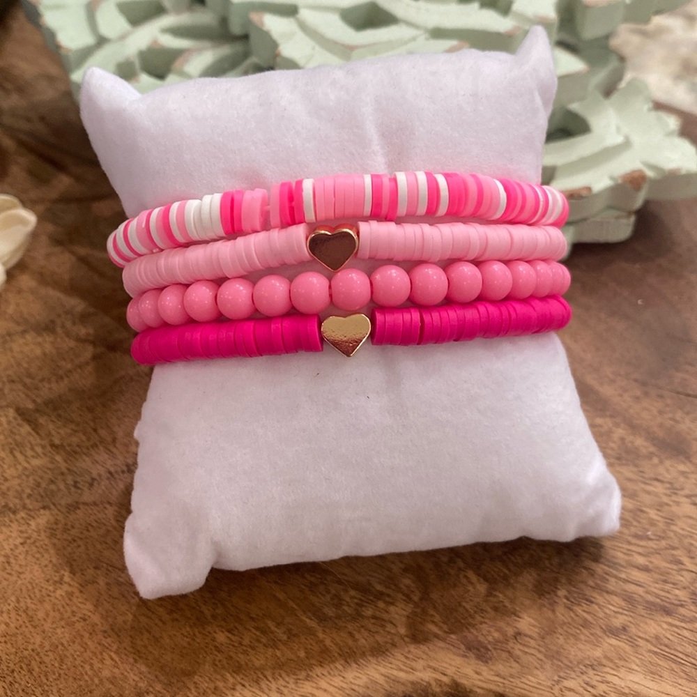 All About the Pink Beaded Bracelet Stack